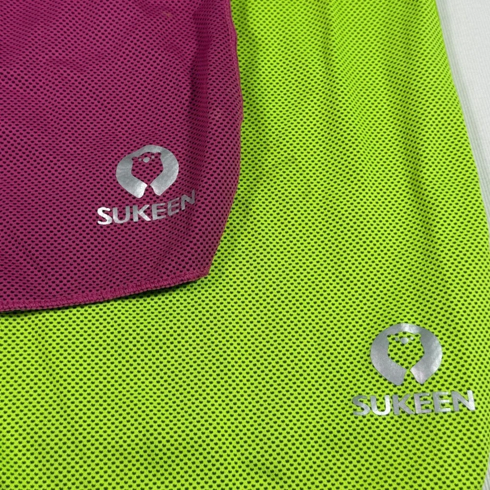SUKEEN Cooling Towel Set 2 Pink Green Instant Cold Ice Sports Gym Workout Travel